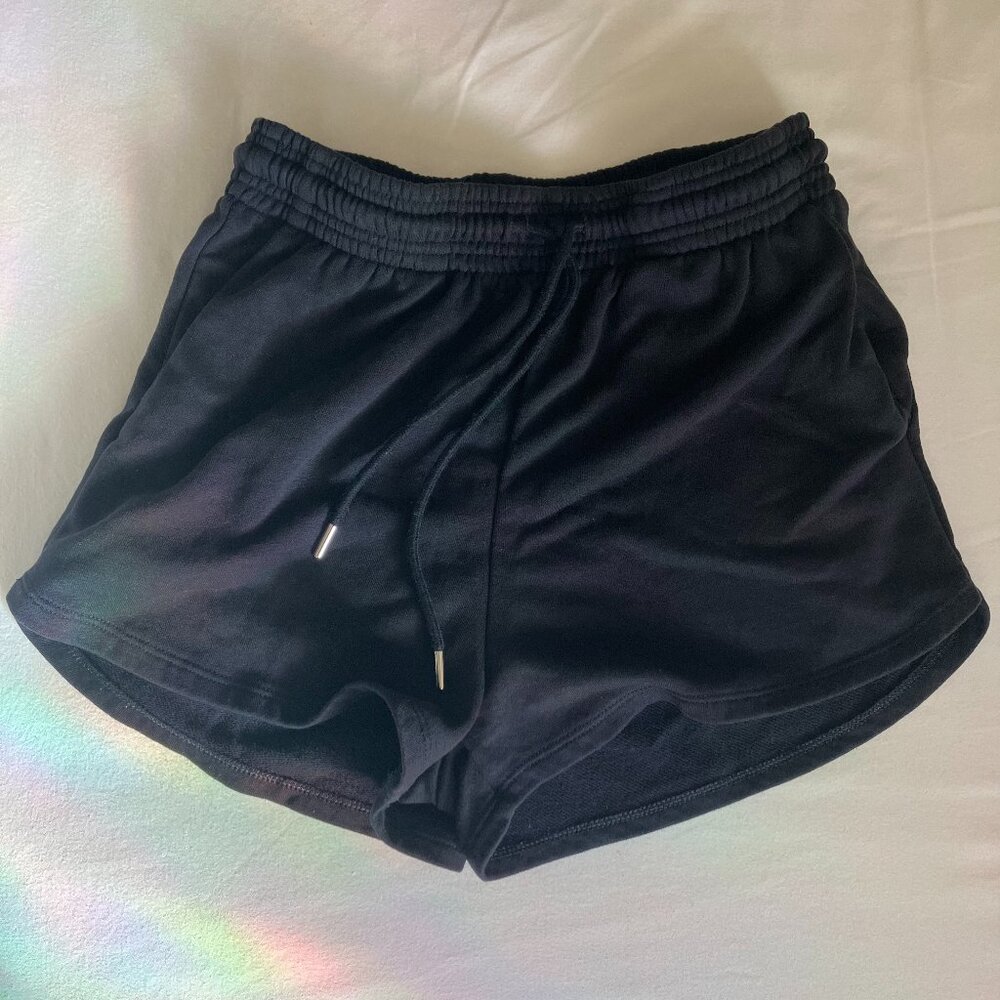 ♠️ H&M Black Knit Lounge Pajama Activewear Drawstring Dolphin Shorts ♠️